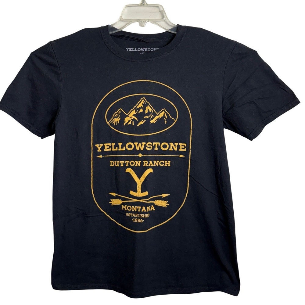 Yellowstone Dutton Ranch T Shirt Medium M Black Montana TV Show Graphic Cowboy Y